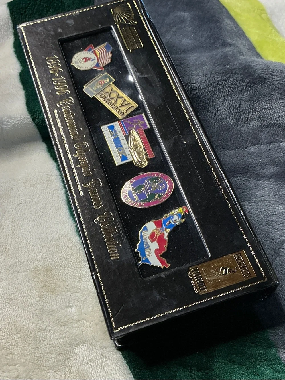 Vintage 1996 Atlanta Centennial Olympic Games 5-Pin Collection Set with Case